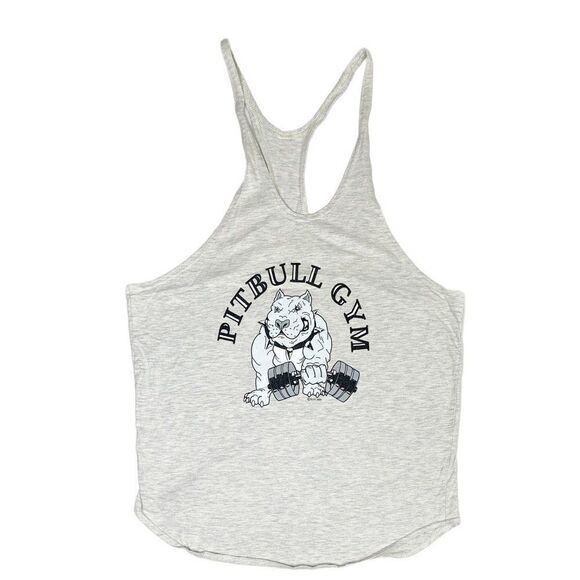 Vintage 2001 Pitbull Tank Grey Workout Muscle Shirt Gym - Picture 1 of 7
